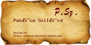 Patócs Szilárd névjegykártya