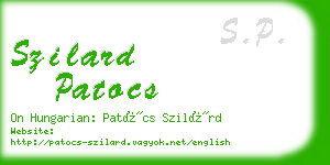 szilard patocs business card